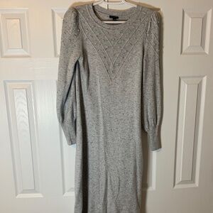Talbots Light Gray Long Sleeve Dress